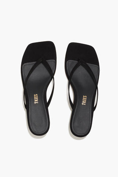 TKEES Square Toe Julia Suede Kitten Heel - Sable
