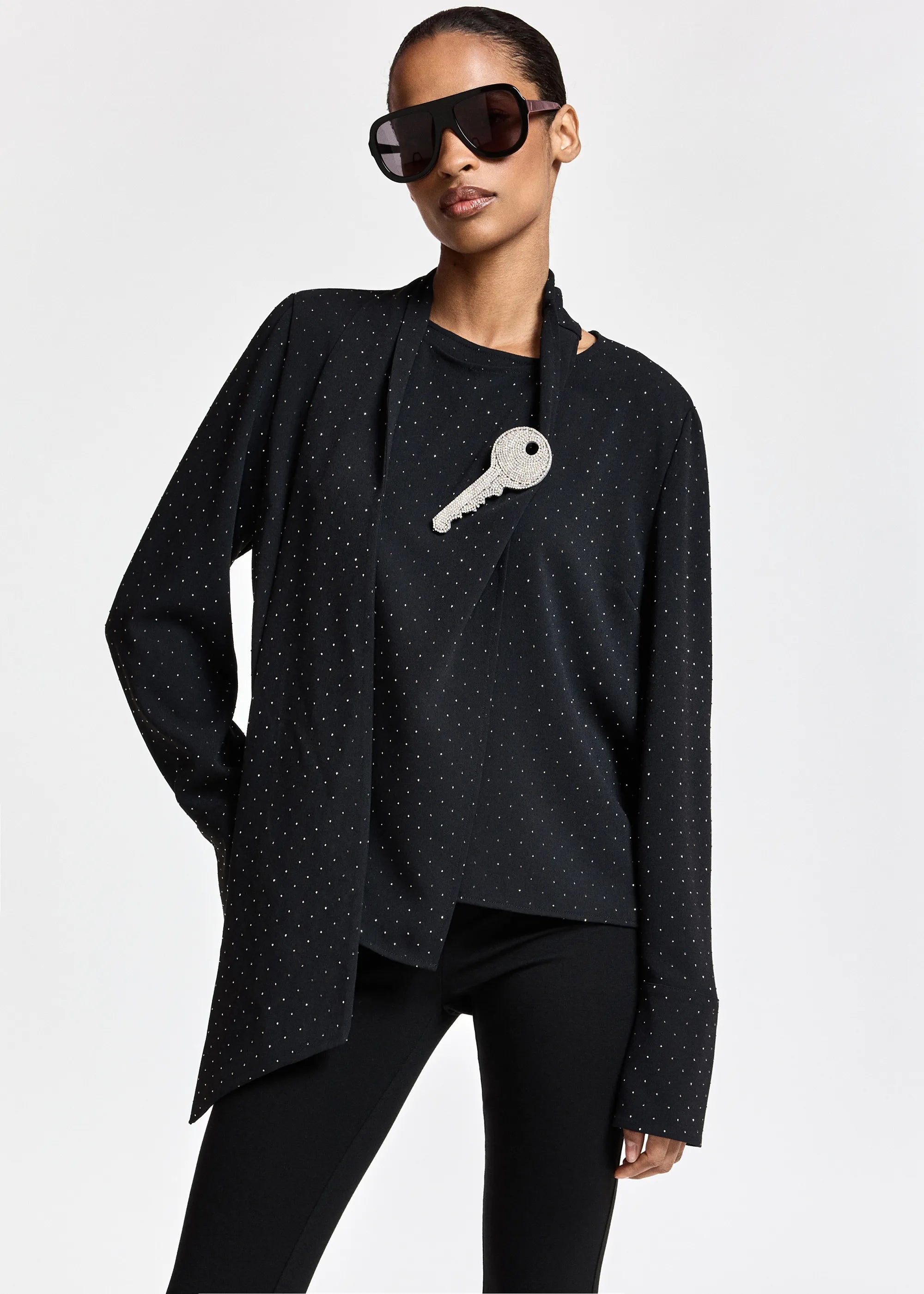 Essentiel Antwerp Kalamchoe Draped Top - Black