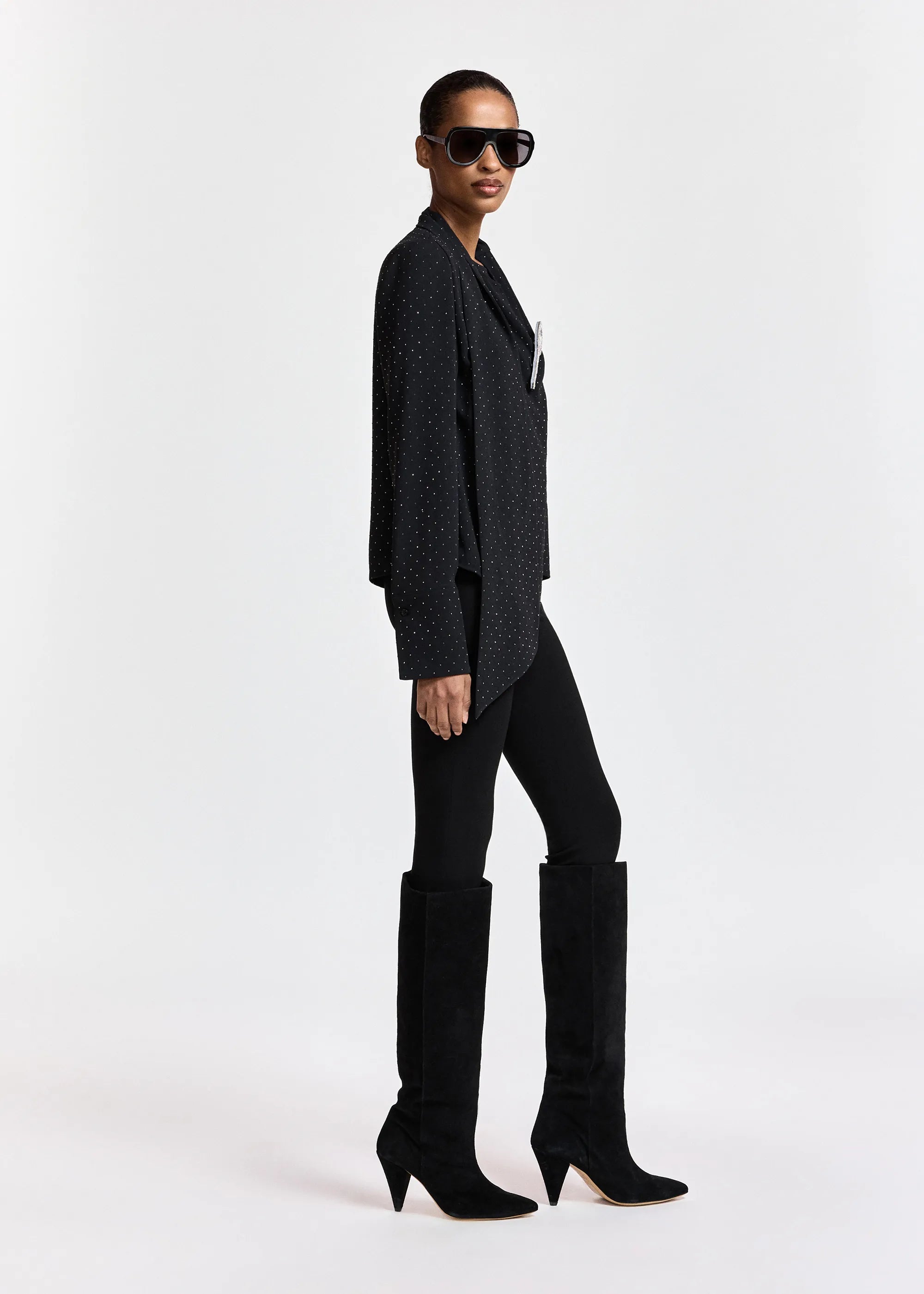Essentiel Antwerp Kalamchoe Draped Top - Black