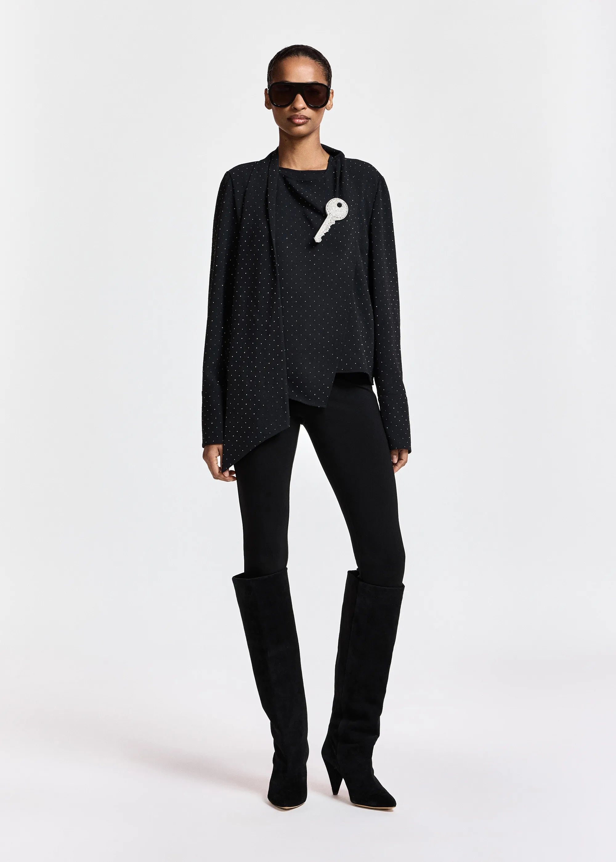 Essentiel Antwerp Kalamchoe Draped Top - Black