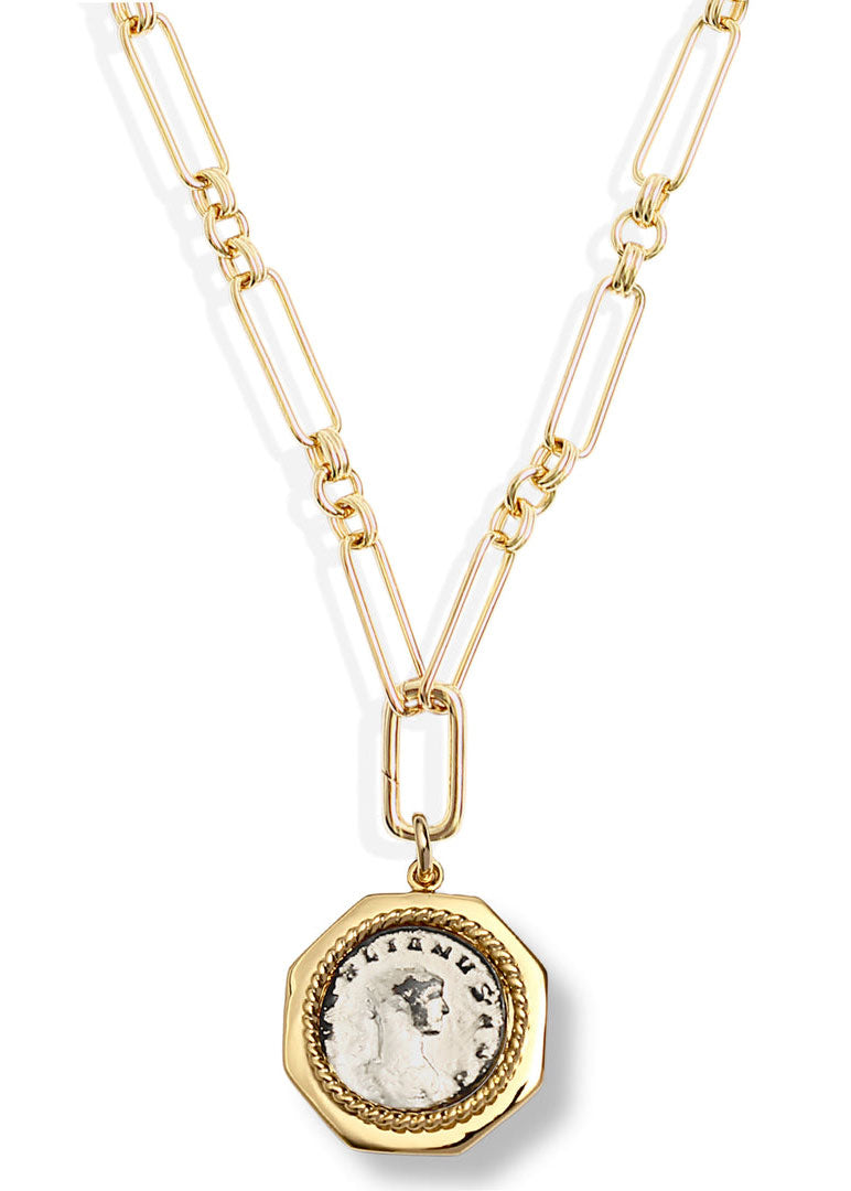 By Alona Kiera 20" Necklace & Apollo Pendant - Gold/Silver