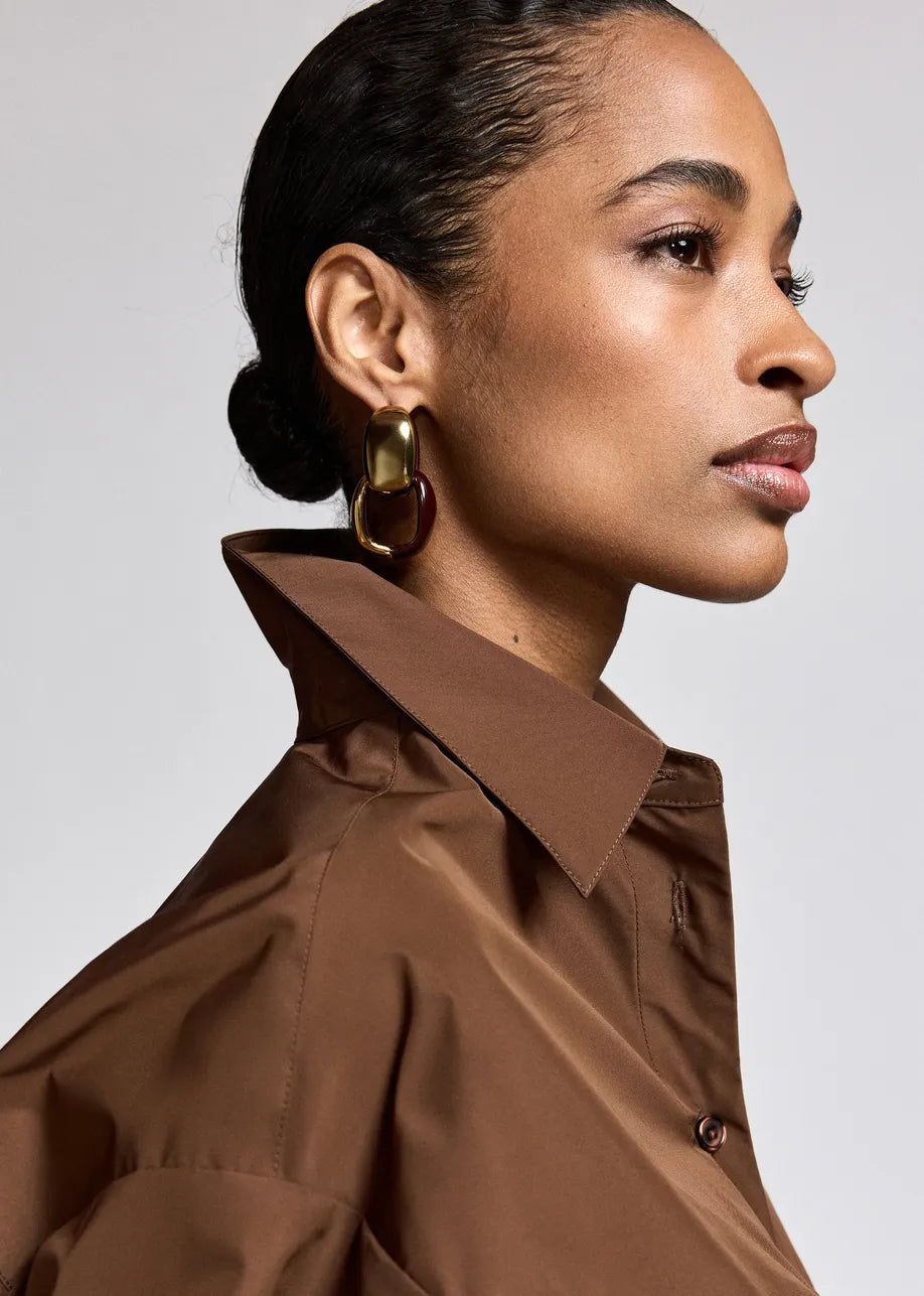 Essentiel Antwerp Karrie Earrings - Brown & Gold