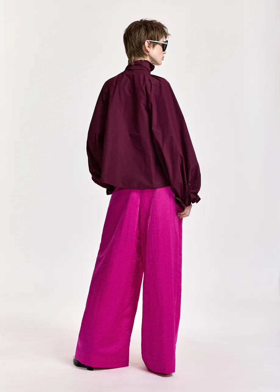 Essentiel Antwerp Keily Pussy-Bow Top - Burgundy