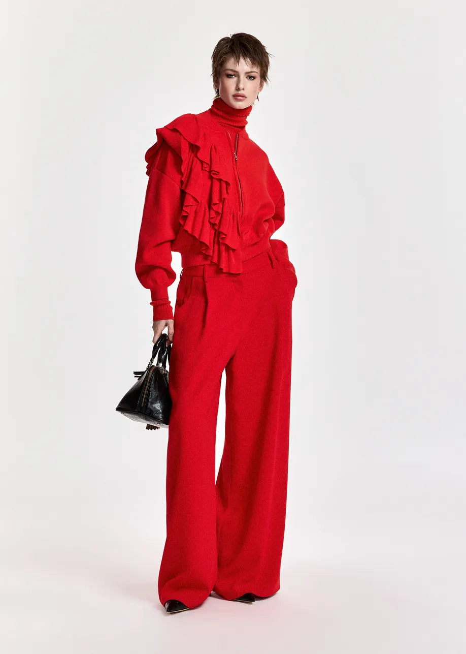 Essentiel Antwerp Kelsea Wide-Leg Pants - Red