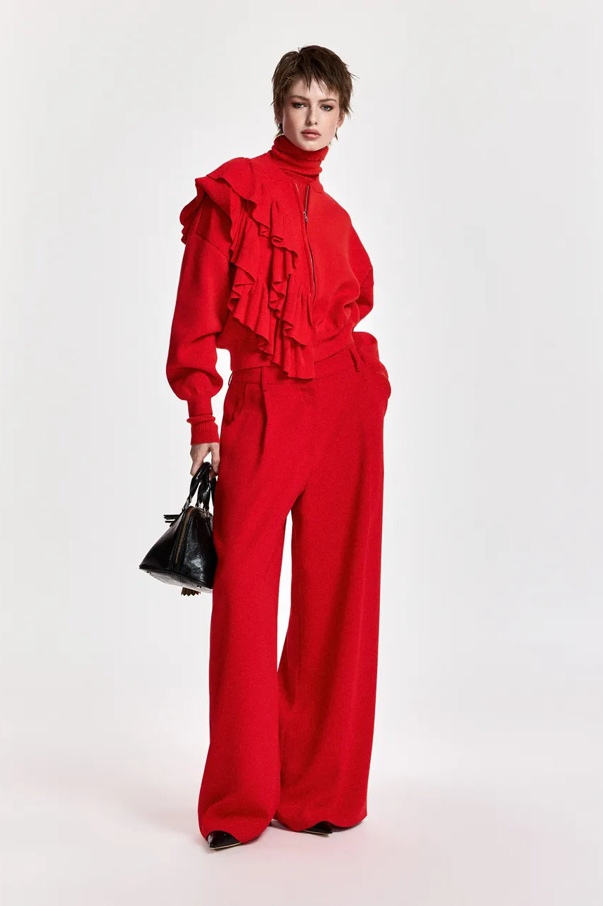 Essentiel Antwerp Kelsea Wide-Leg Pants - Red