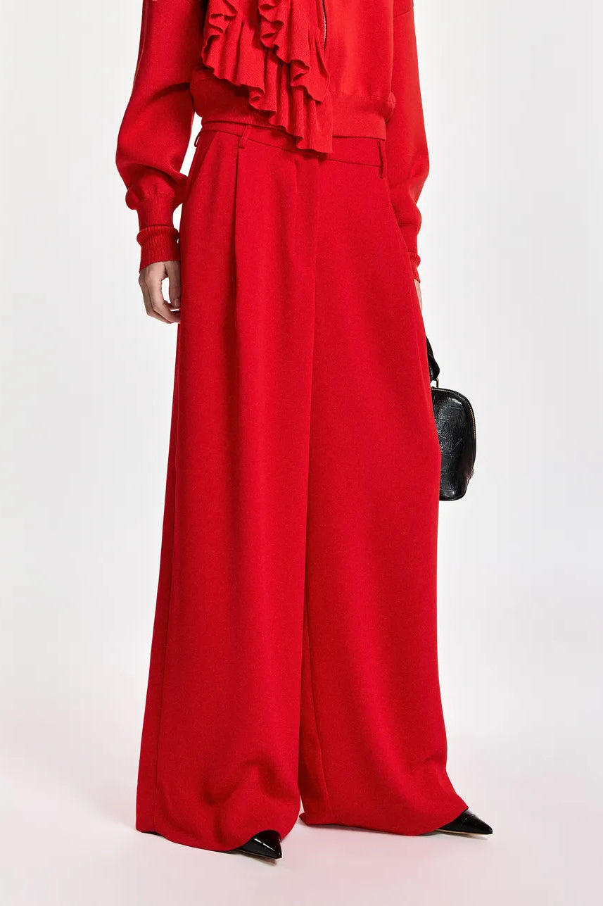 Essentiel Antwerp Kelsea Wide-Leg Pants - Red