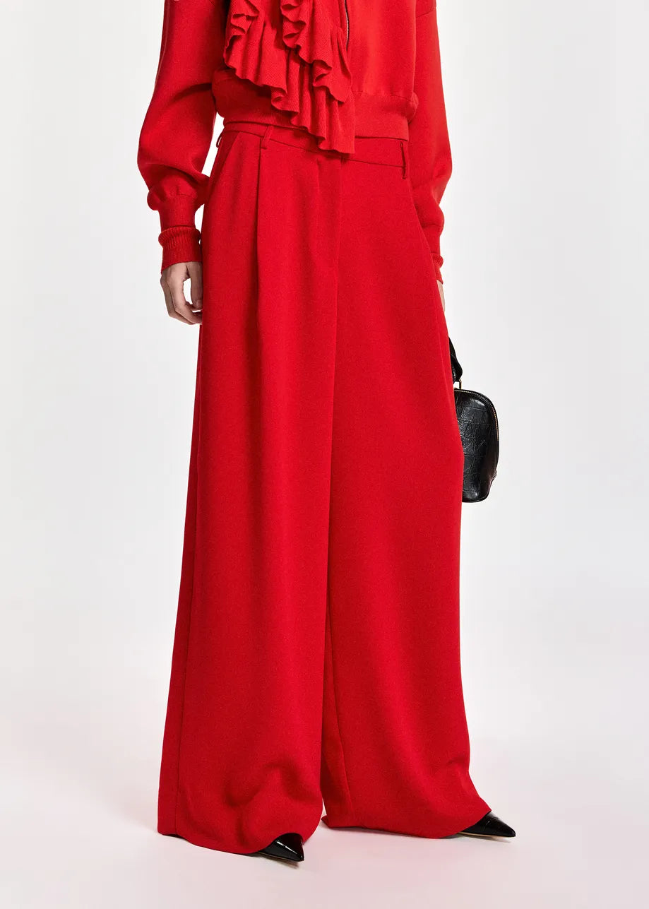 Essentiel Antwerp Kelsea Wide-Leg Pants - Red