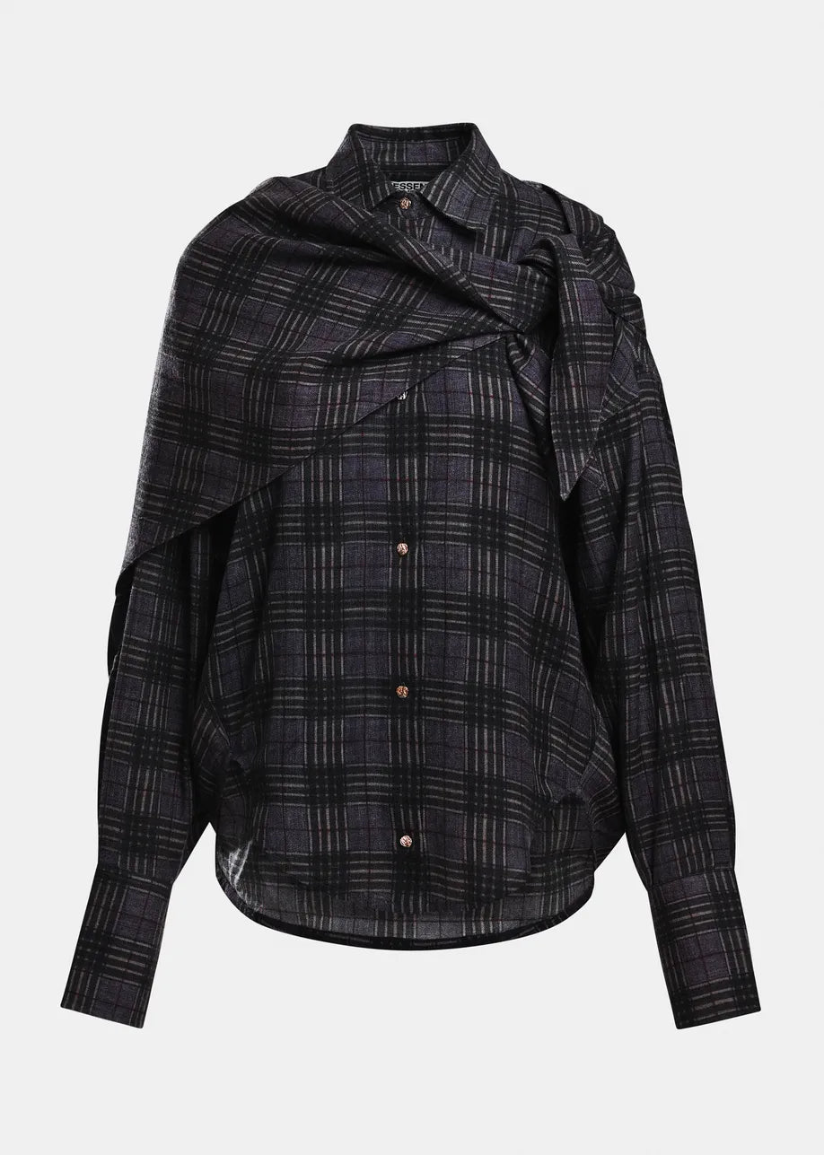 Essentiel Antwerp Kiss Checked Shirt with Scarf