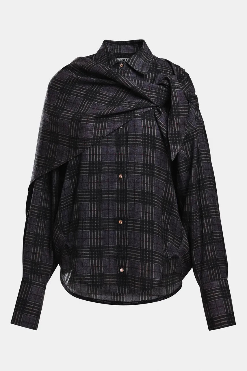 Essentiel Antwerp Kiss Checked Shirt with Scarf