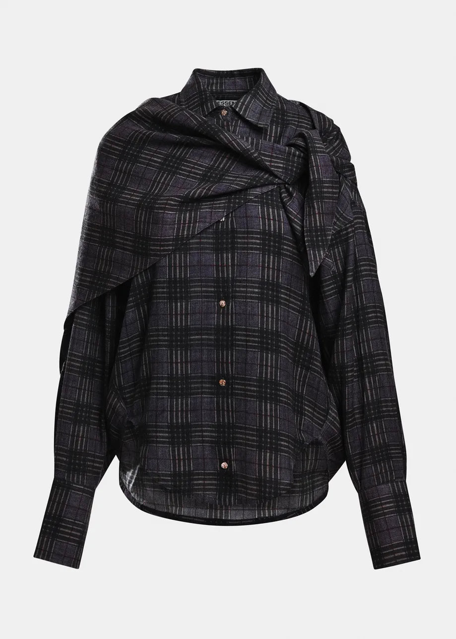 Essentiel Antwerp Kiss Checked Shirt with Scarf