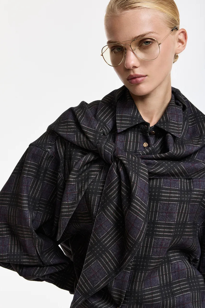 Essentiel Antwerp Kiss Checked Shirt with Scarf