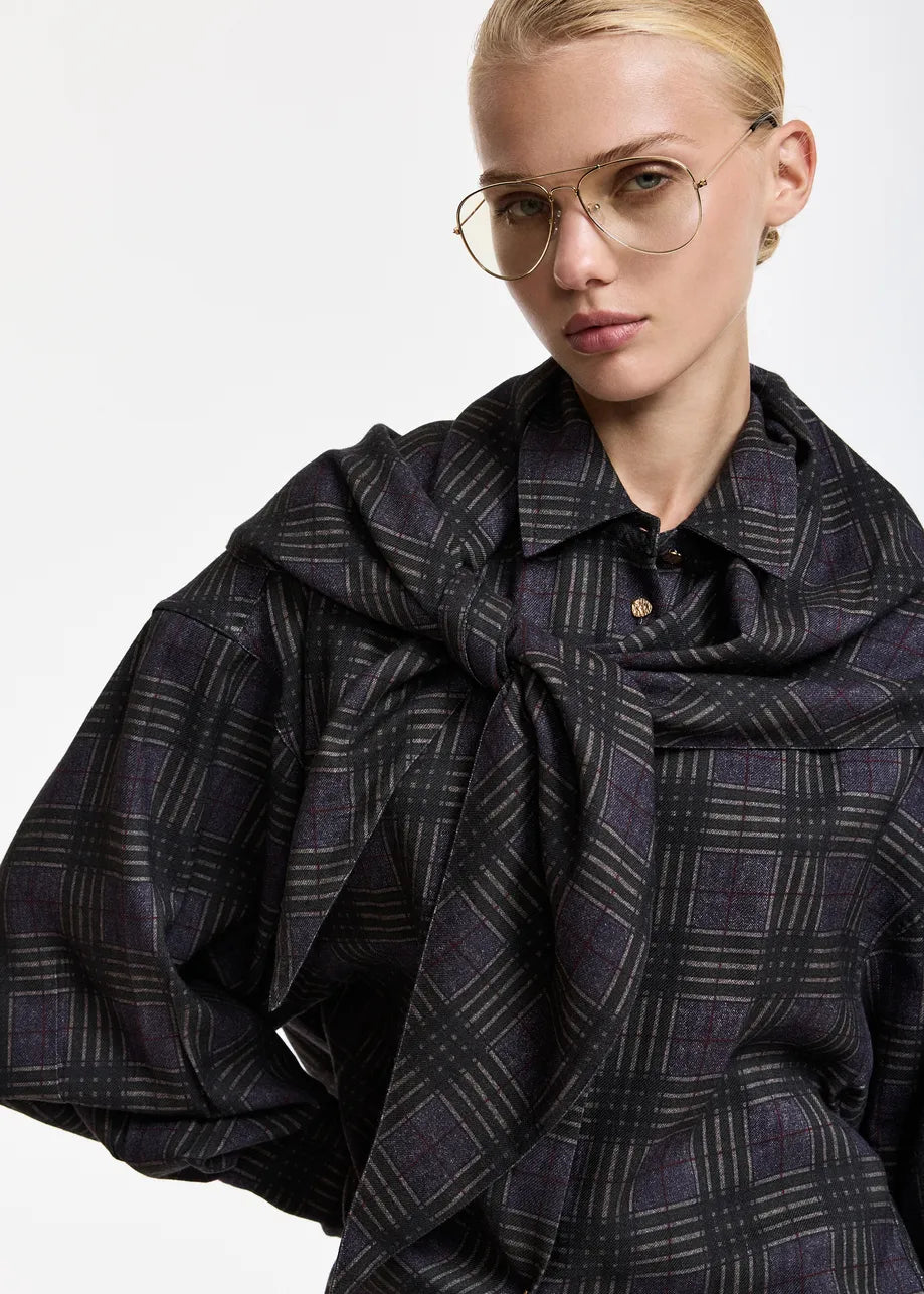 Essentiel Antwerp Kiss Checked Shirt with Scarf