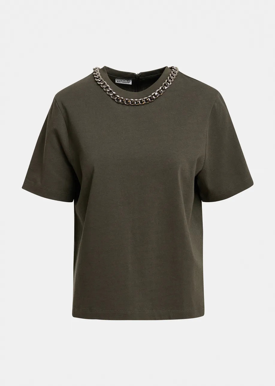 Essentiel Antwerp Klaim Chain T-shirt - Khaki