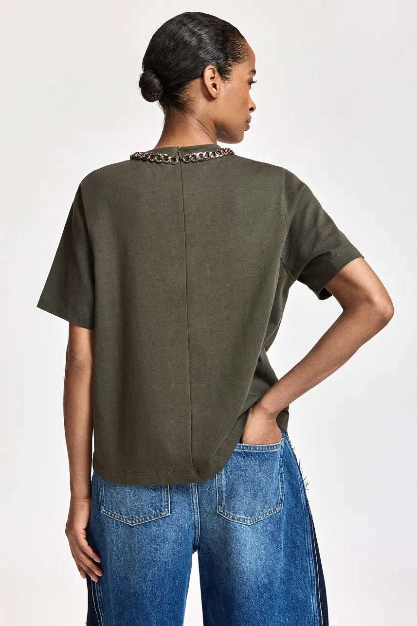 Essentiel Antwerp Klaim Chain T-shirt - Khaki