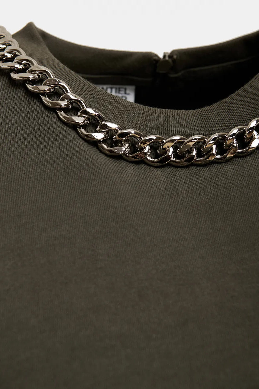 Essentiel Antwerp Klaim Chain T-shirt - Khaki