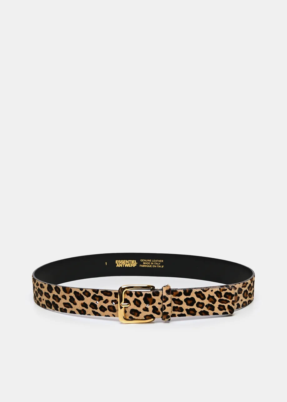 Essentiel Antwerp Leopard Print Leather Belt