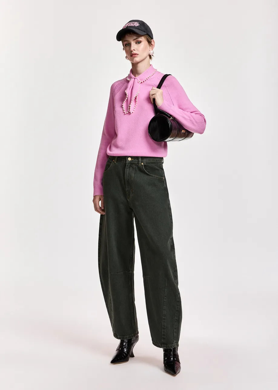 Essentiel Antwerp Kokos Barrel-Leg Jeans - Dark Green