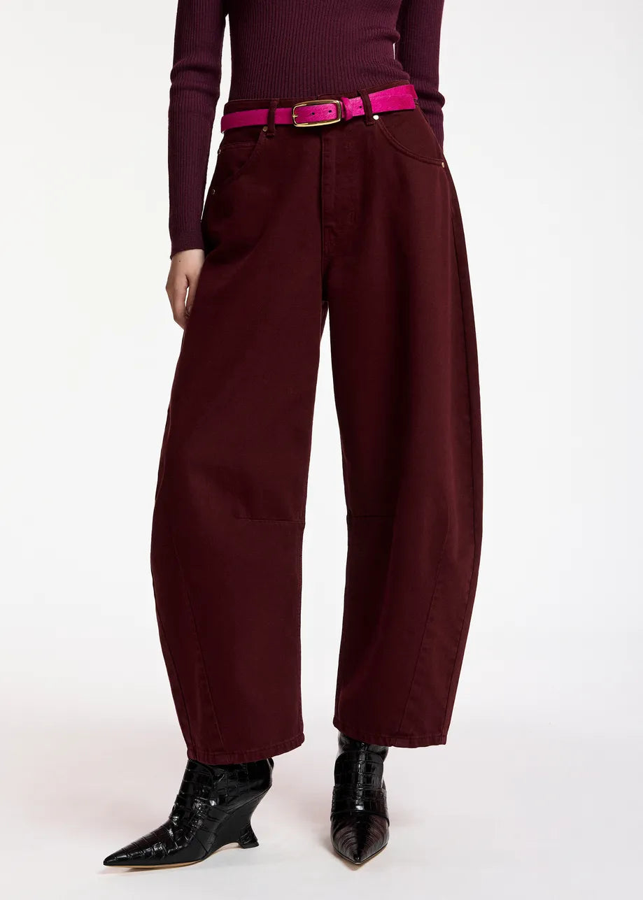 Essentiel Antwerp Kokos Barrel-Leg Jeans - Burgundy