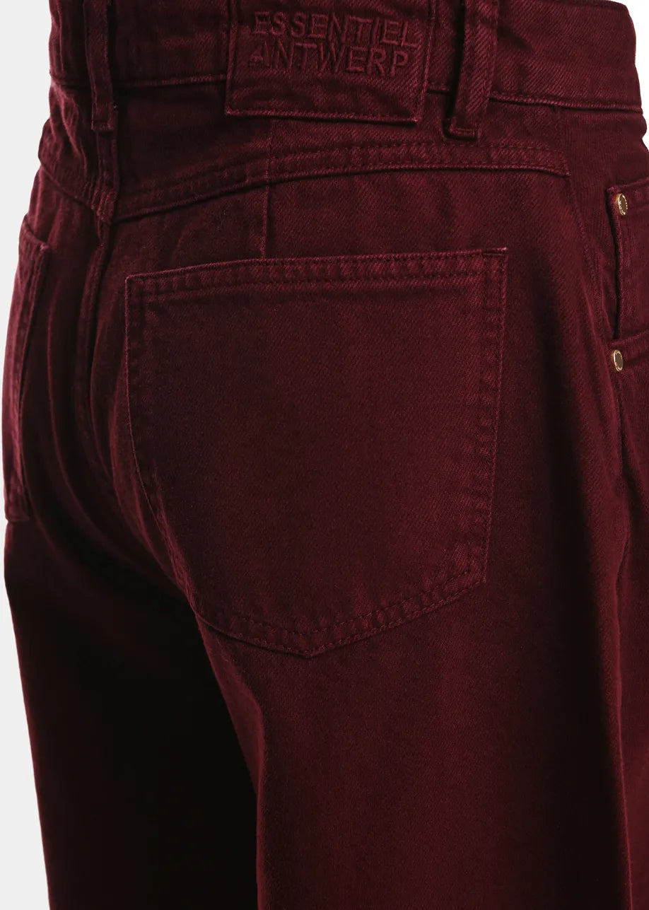 Essentiel Antwerp Kokos Barrel-Leg Jeans - Burgundy