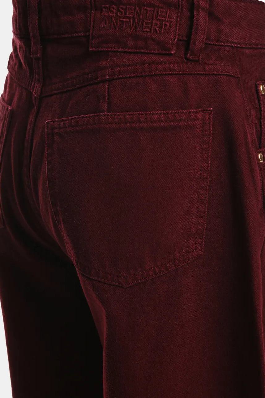 Essentiel Antwerp Kokos Barrel-Leg Jeans - Burgundy