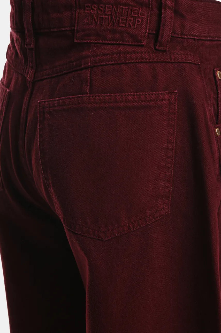 Essentiel Antwerp Kokos Barrel-Leg Jeans - Burgundy
