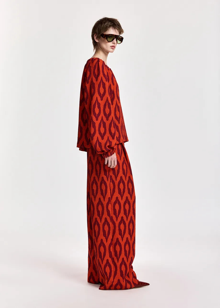Essentiel Antwerp Kolorful Top - Orange/Burgundy