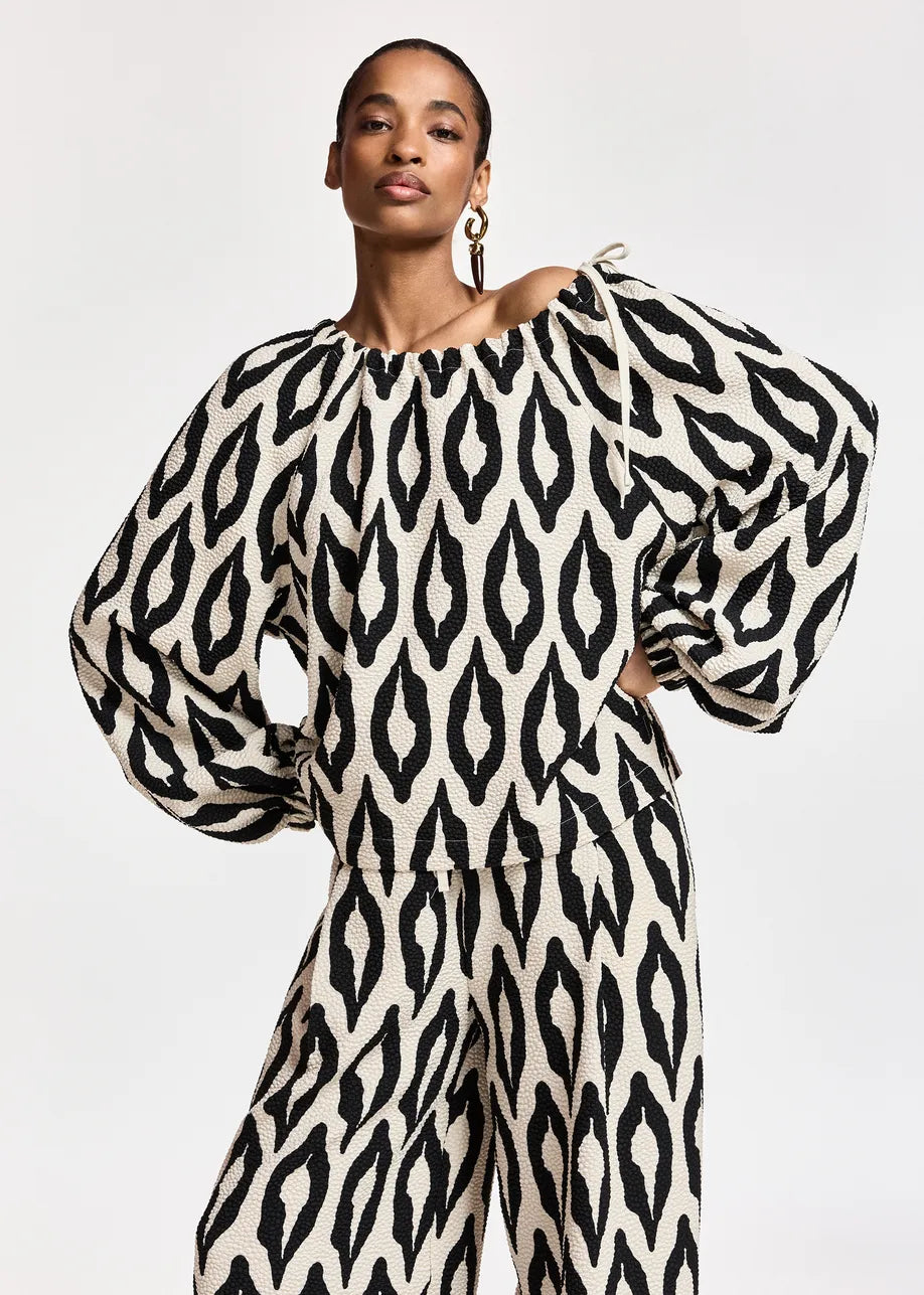 Essentiel Antwerp Kolorful Top - Black / Off-White