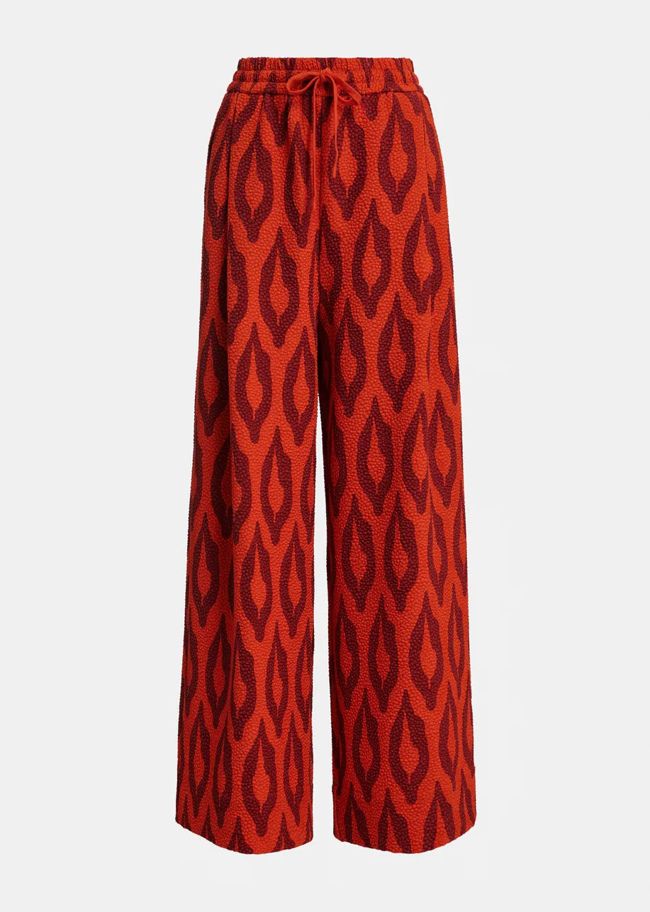 Essentiel Antwerp Kontent Wide-Leg Pant - Orange/Burgundy