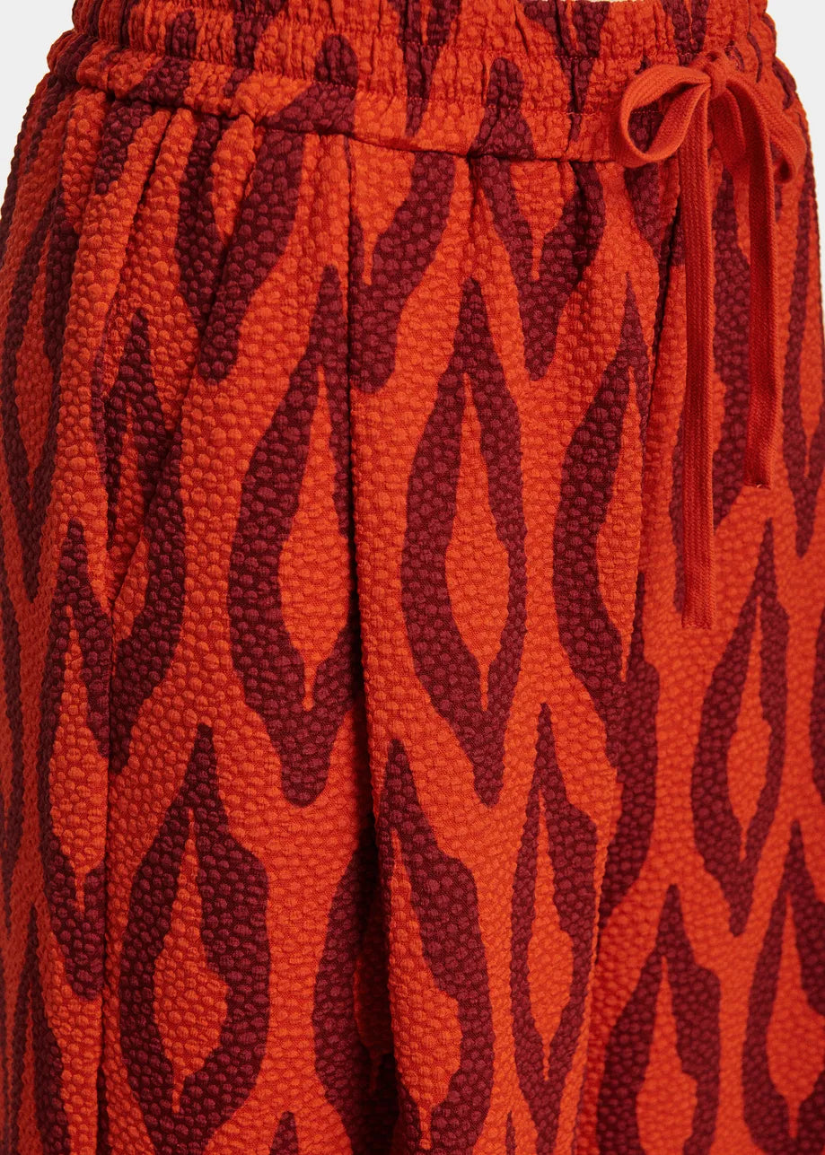 Essentiel Antwerp Kontent Wide-Leg Pant - Orange/Burgundy