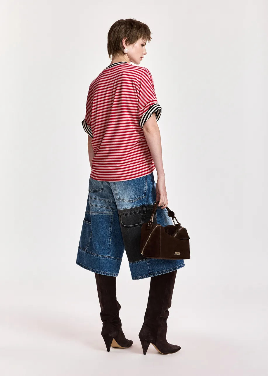 Essentiel Antwerp Kriss Striped Brooch T-Shirt