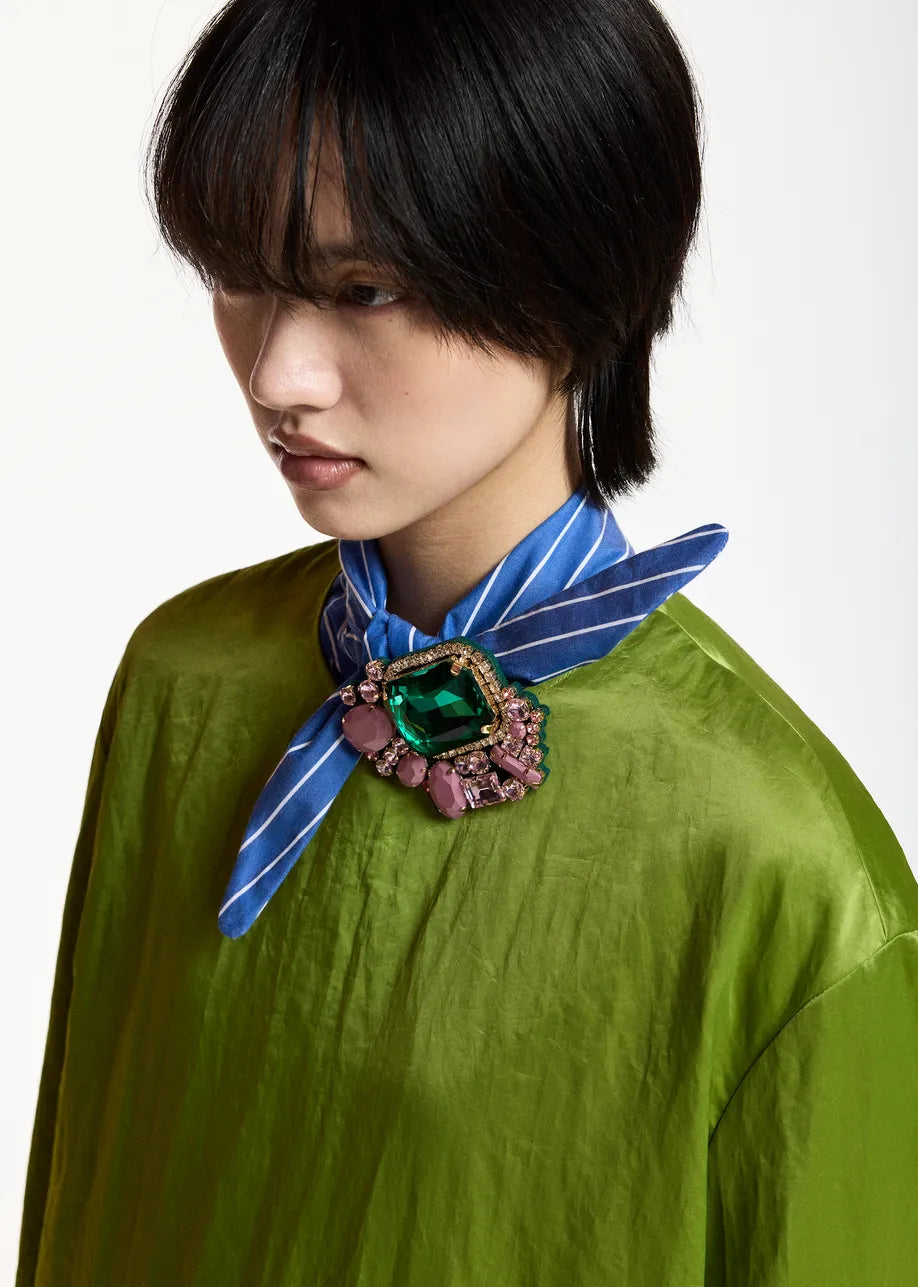 Essentiel Antwerp Kube Cluster Brooch - Green/Pink