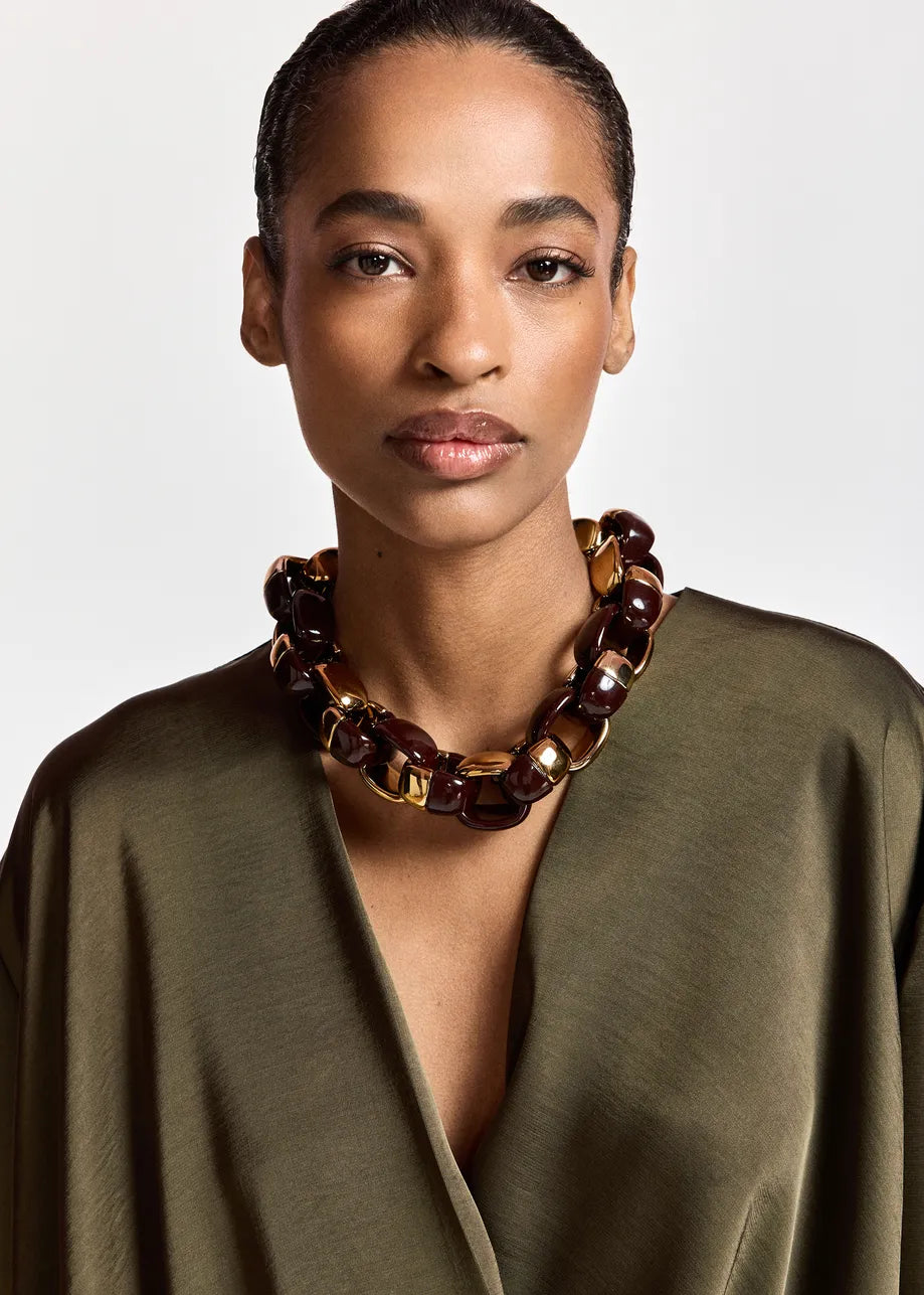 Essentiel Antwerp Karrie Necklace - Brown & Gold
