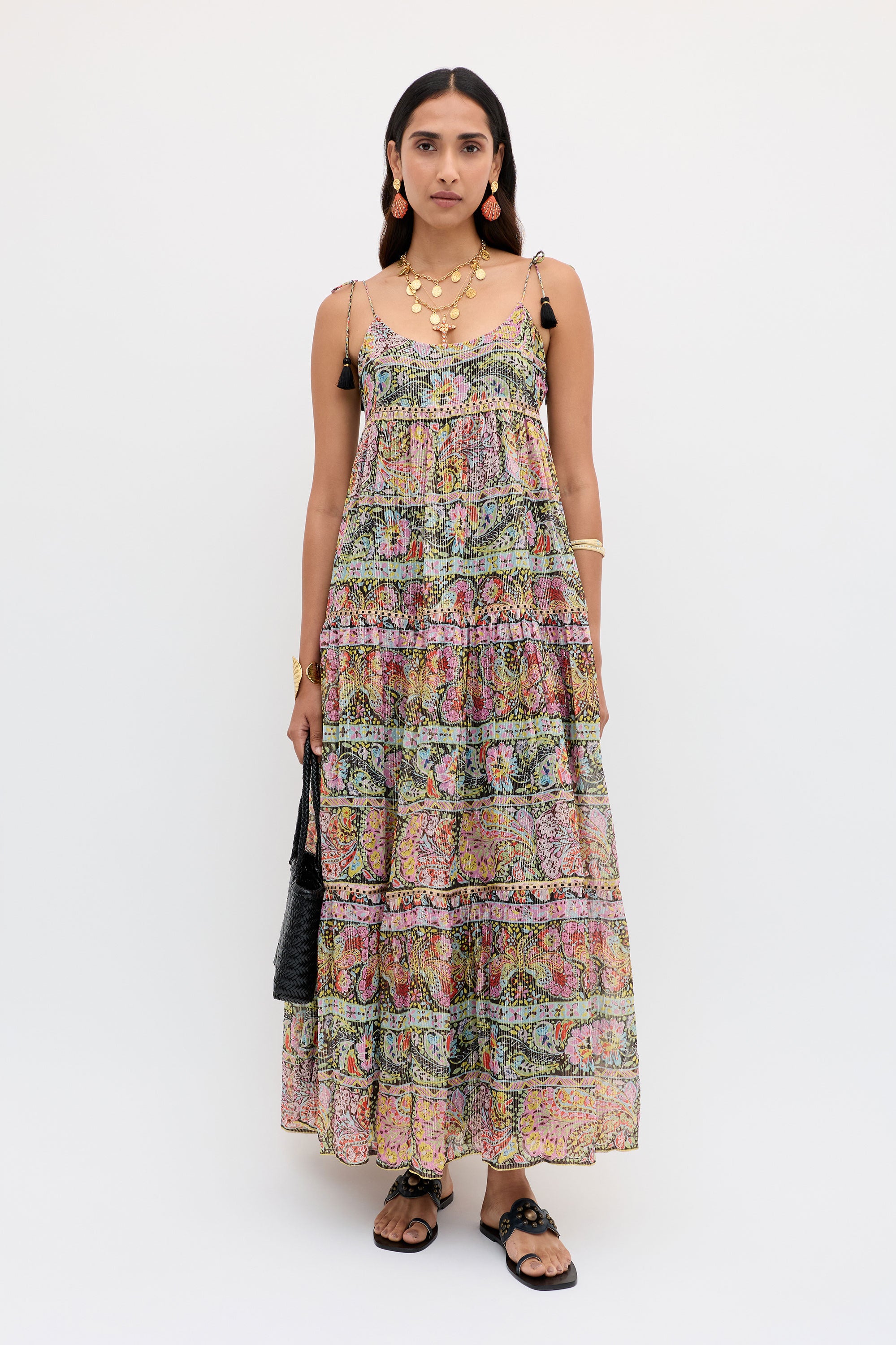Rixo Kamilah Dress - Cara Stripe Black