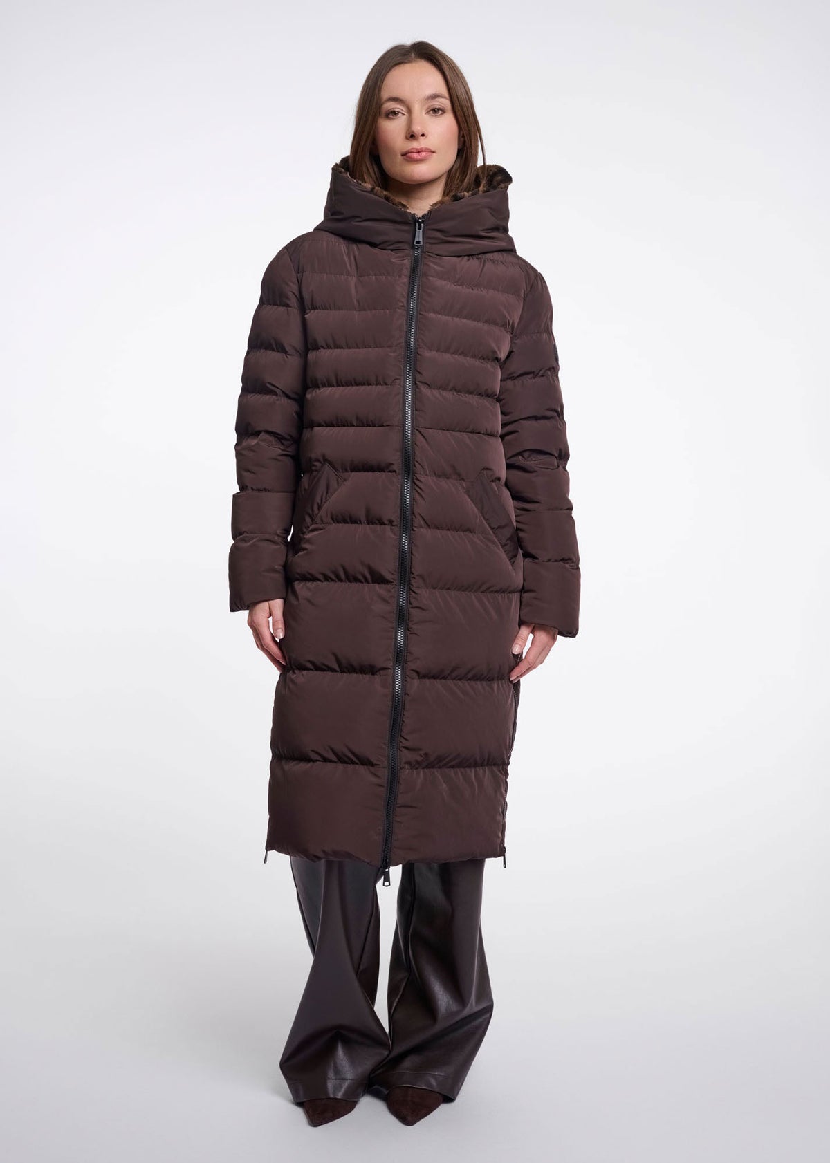 Rino & Pelle Keila Faux Fur Coat - Peated Brown Leopard