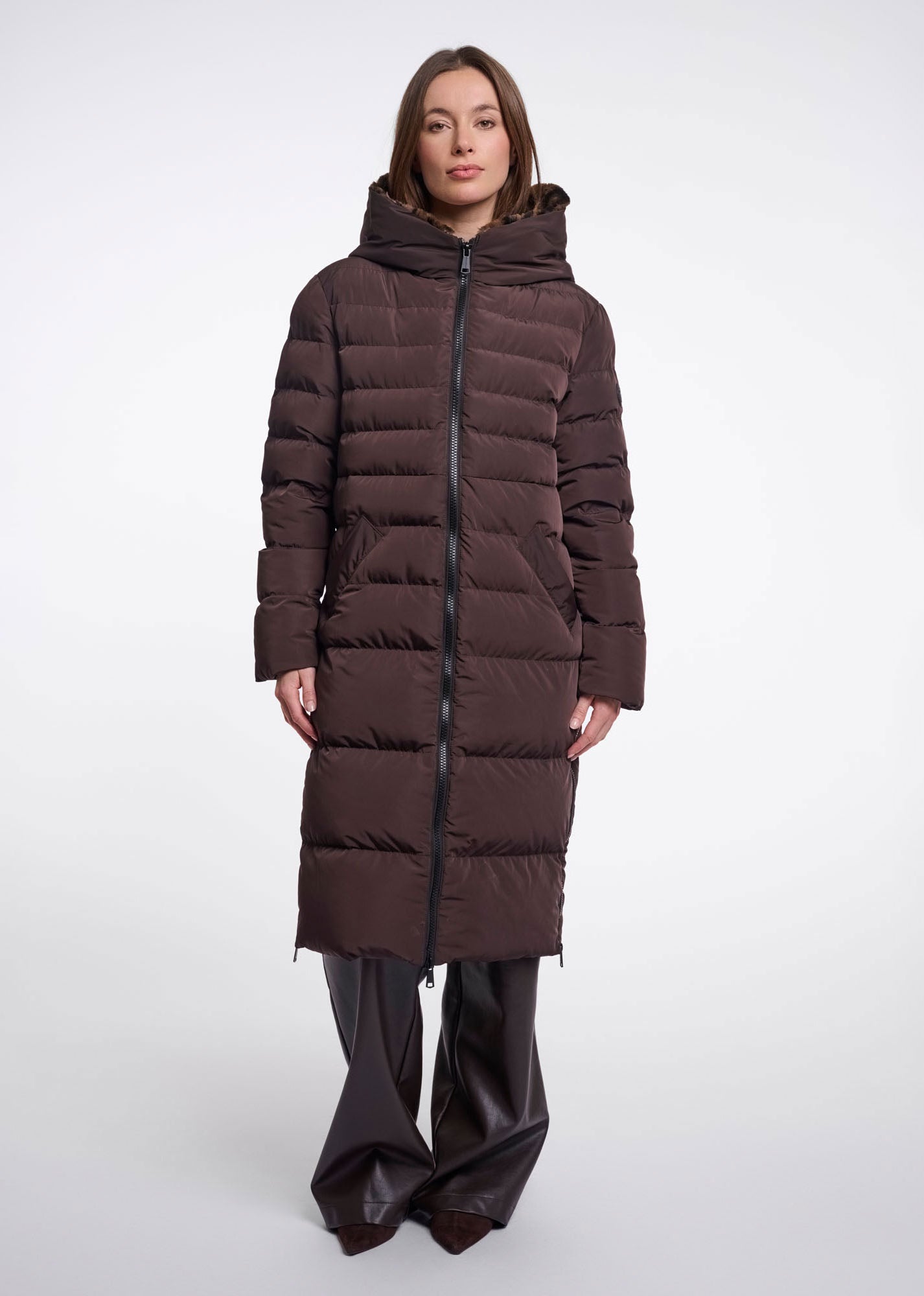 Rino & Pelle Keila Faux Fur Coat - Peated Brown Leopard