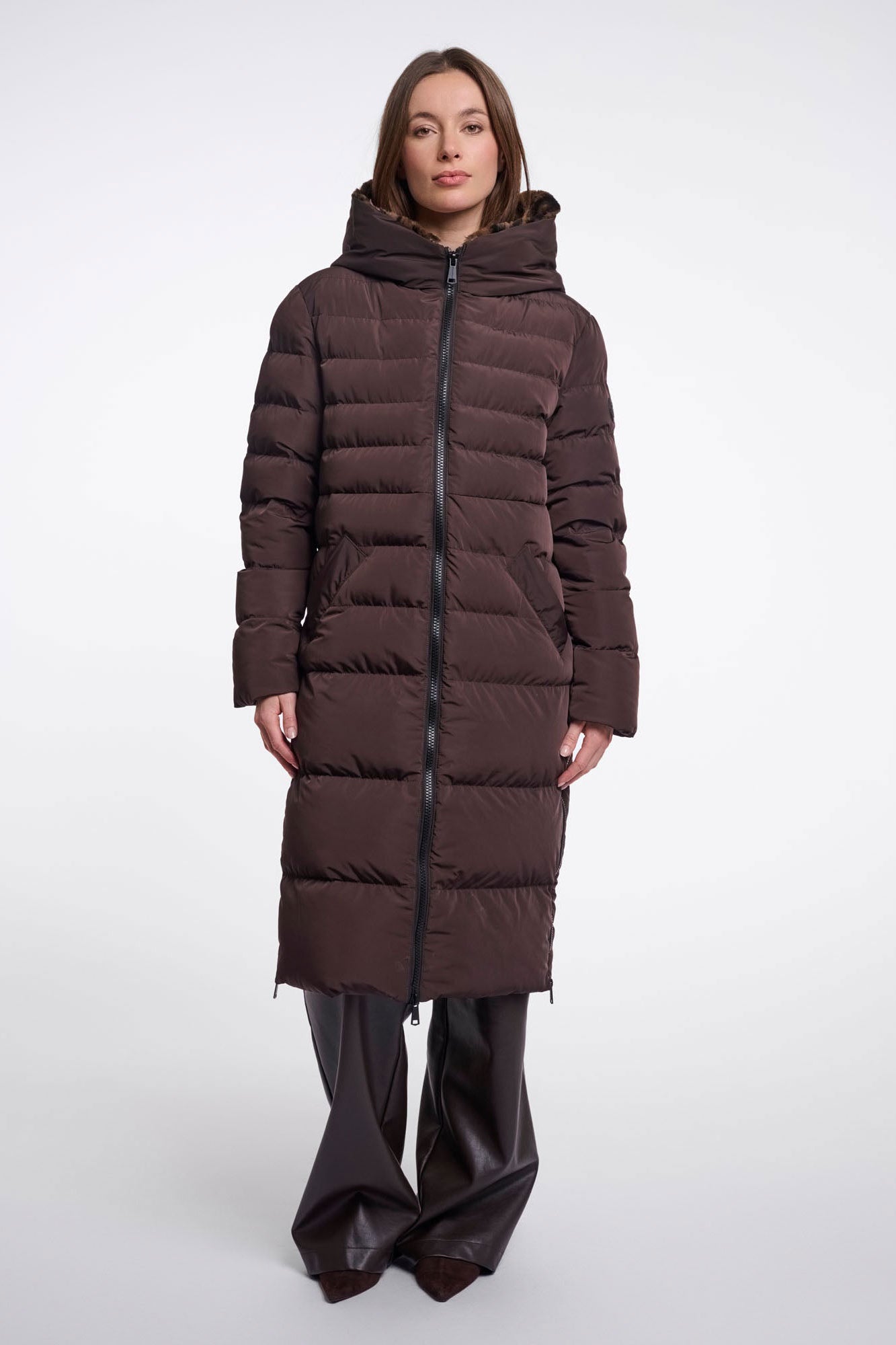 Rino & Pelle Keila Faux Fur Coat - Peated Brown Leopard