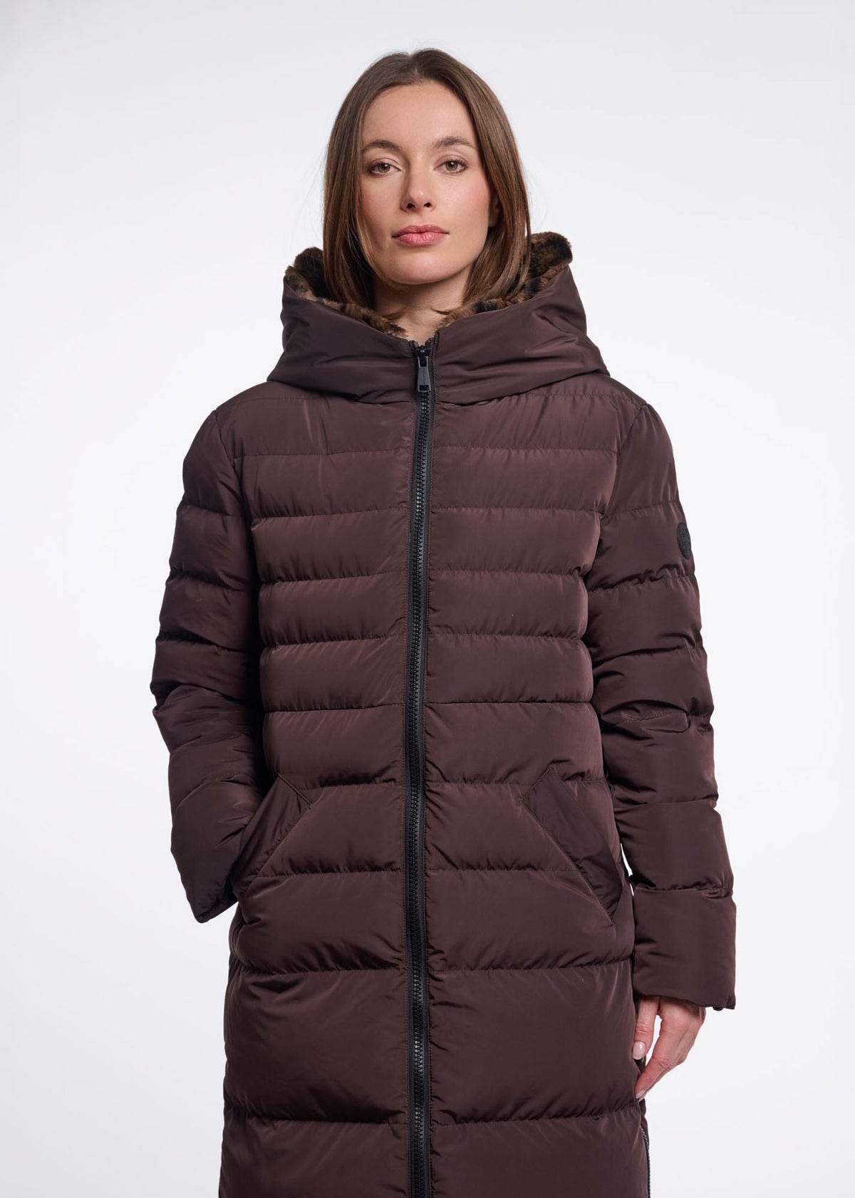 Rino & Pelle Keila Faux Fur Coat - Peated Brown Leopard