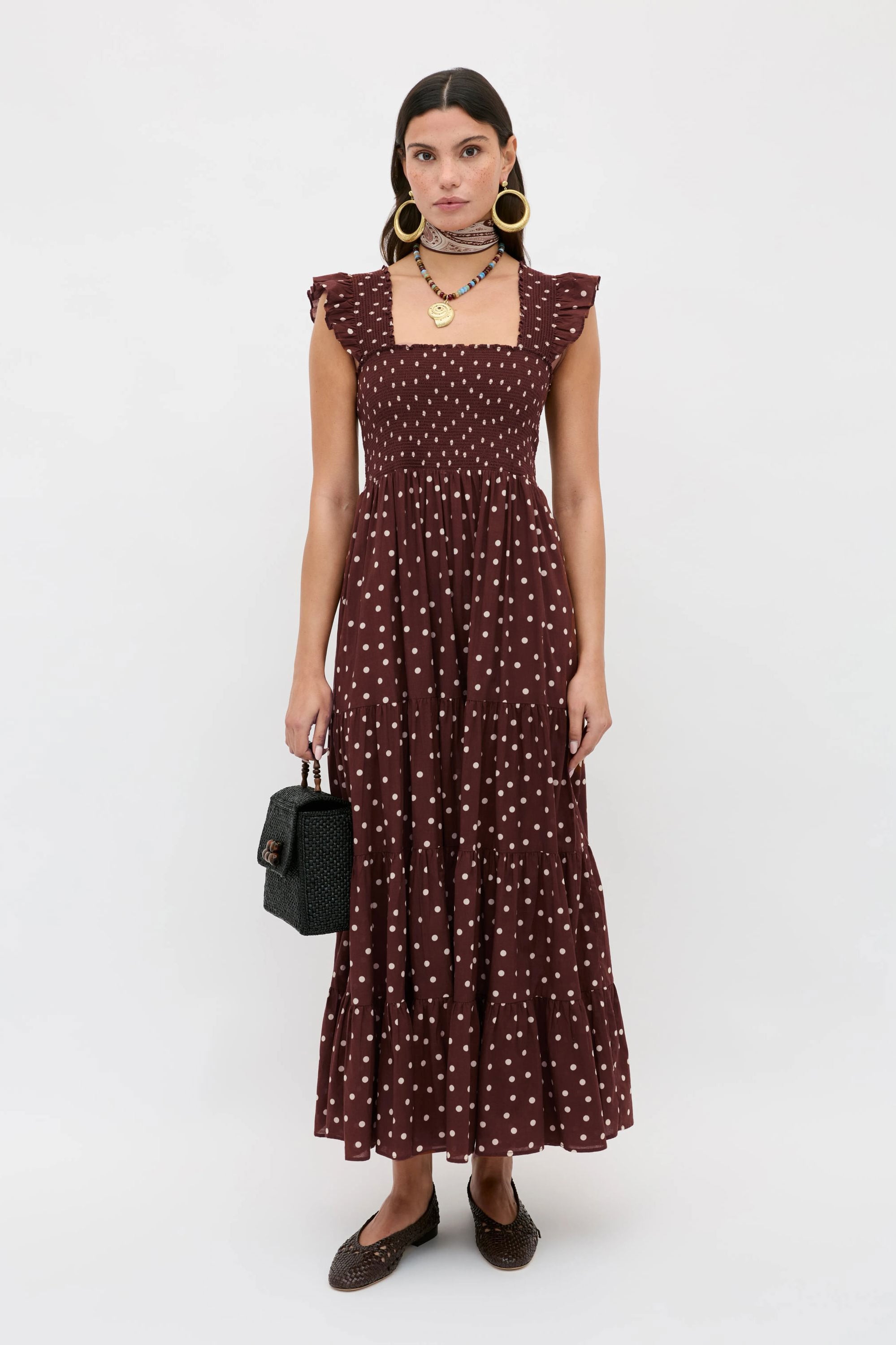 Rixo Kendall Dress - Layla Dot Brown