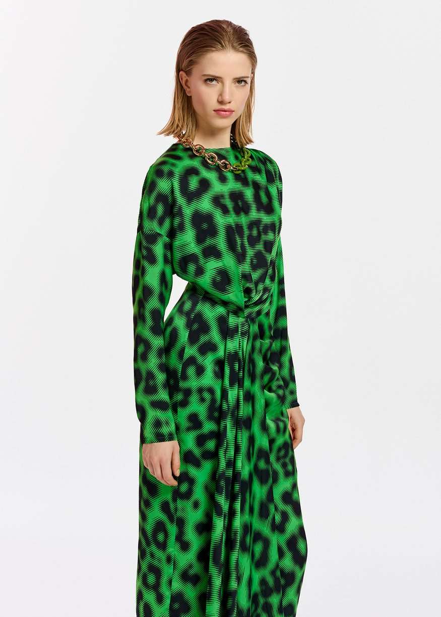 Essentiel Antwerp - Elisha Drape Detail Dress - Green Key