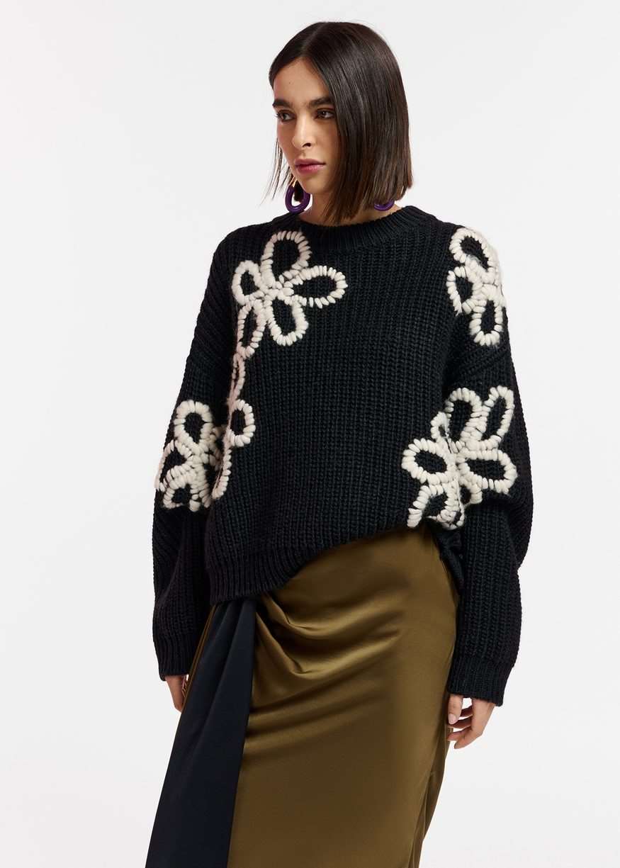 Essentiel Antwerp -Eschew Embroidered Pullover - Combo Black