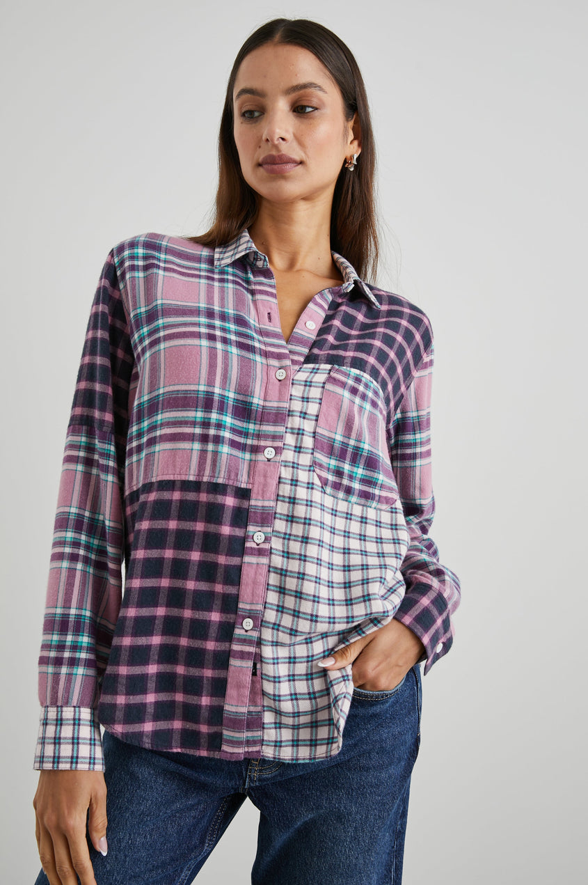 Rails - Lakin Blouse - Rose Agave Mixed Plaid