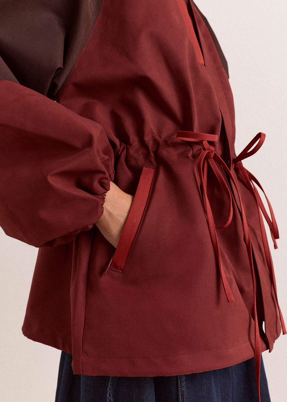 Damson Madder Liu Shower Proof Raincoat - Burgundy