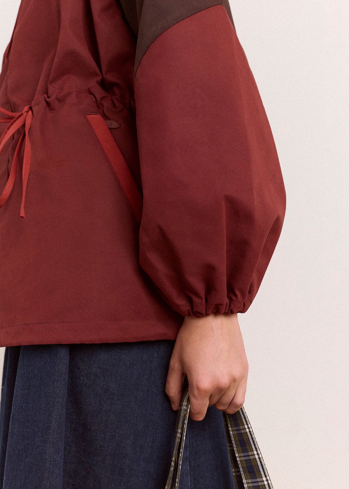 Damson Madder Liu Shower Proof Raincoat - Burgundy