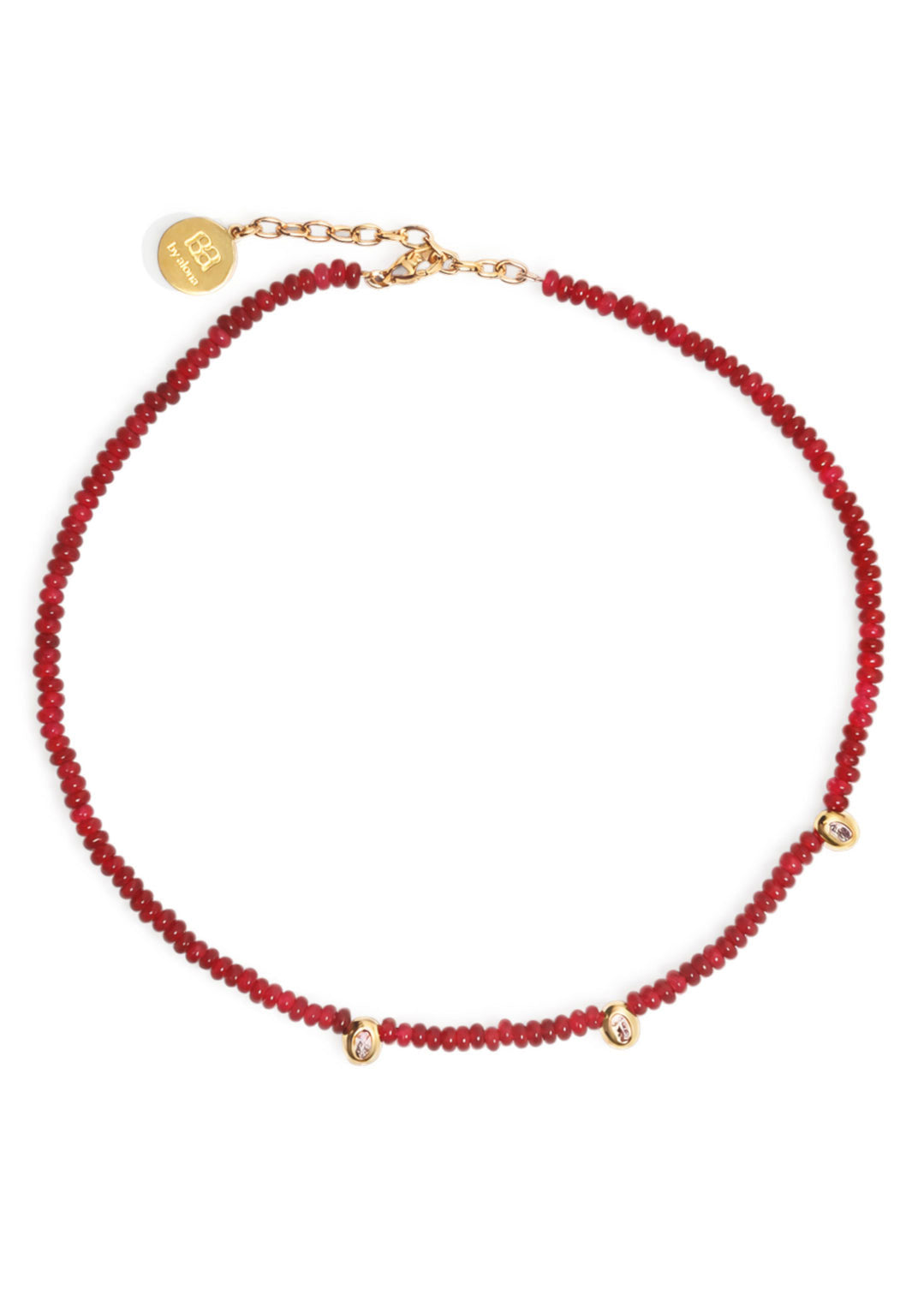 By Alona Lucie Necklace - Gold and Red Jade
