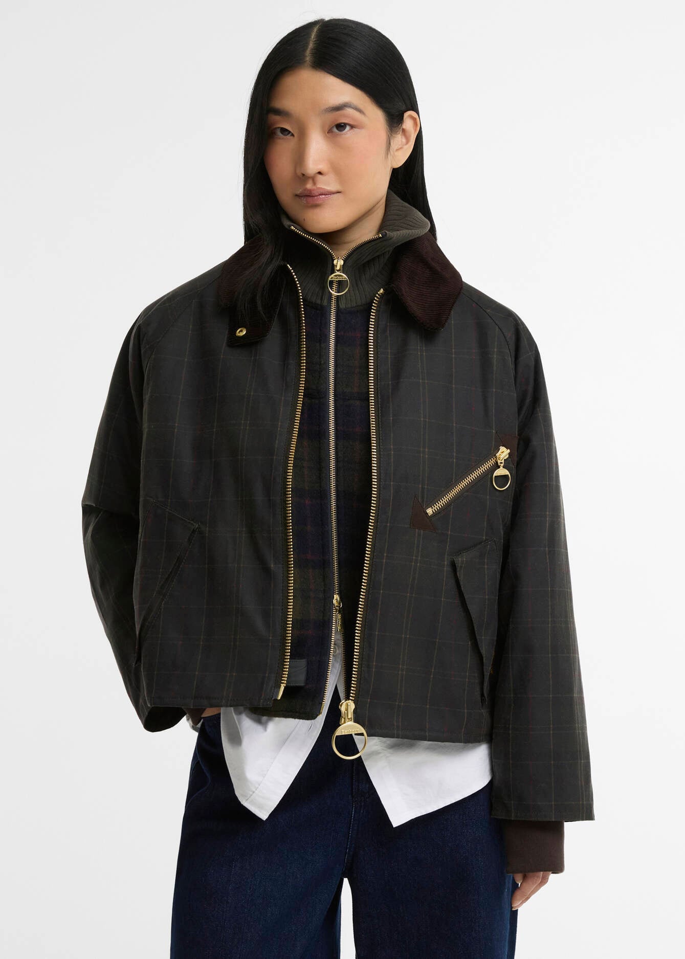 Barbour Arlene Checked Wax Jacket