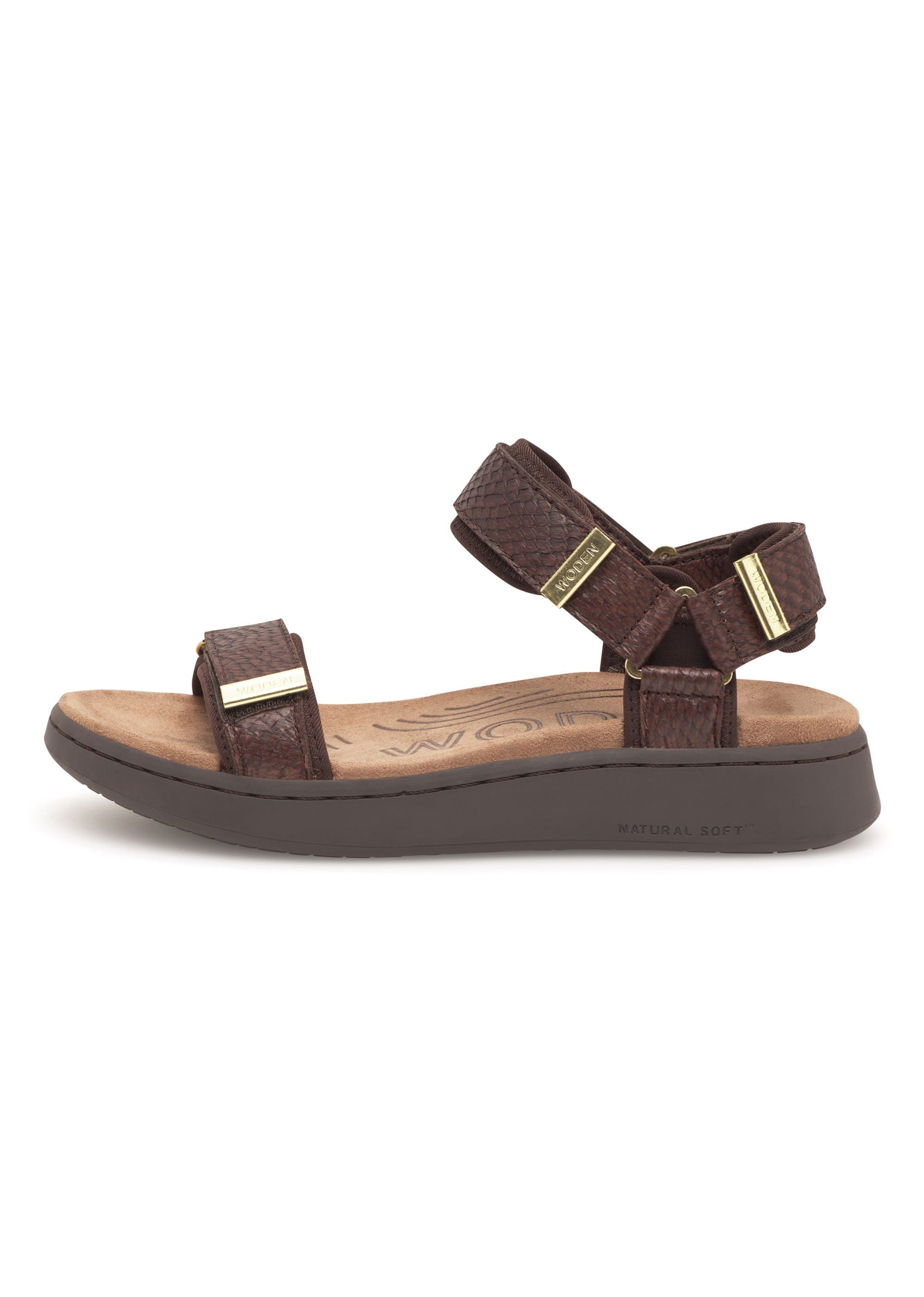Woden Line Fish Sandals - Chocolate