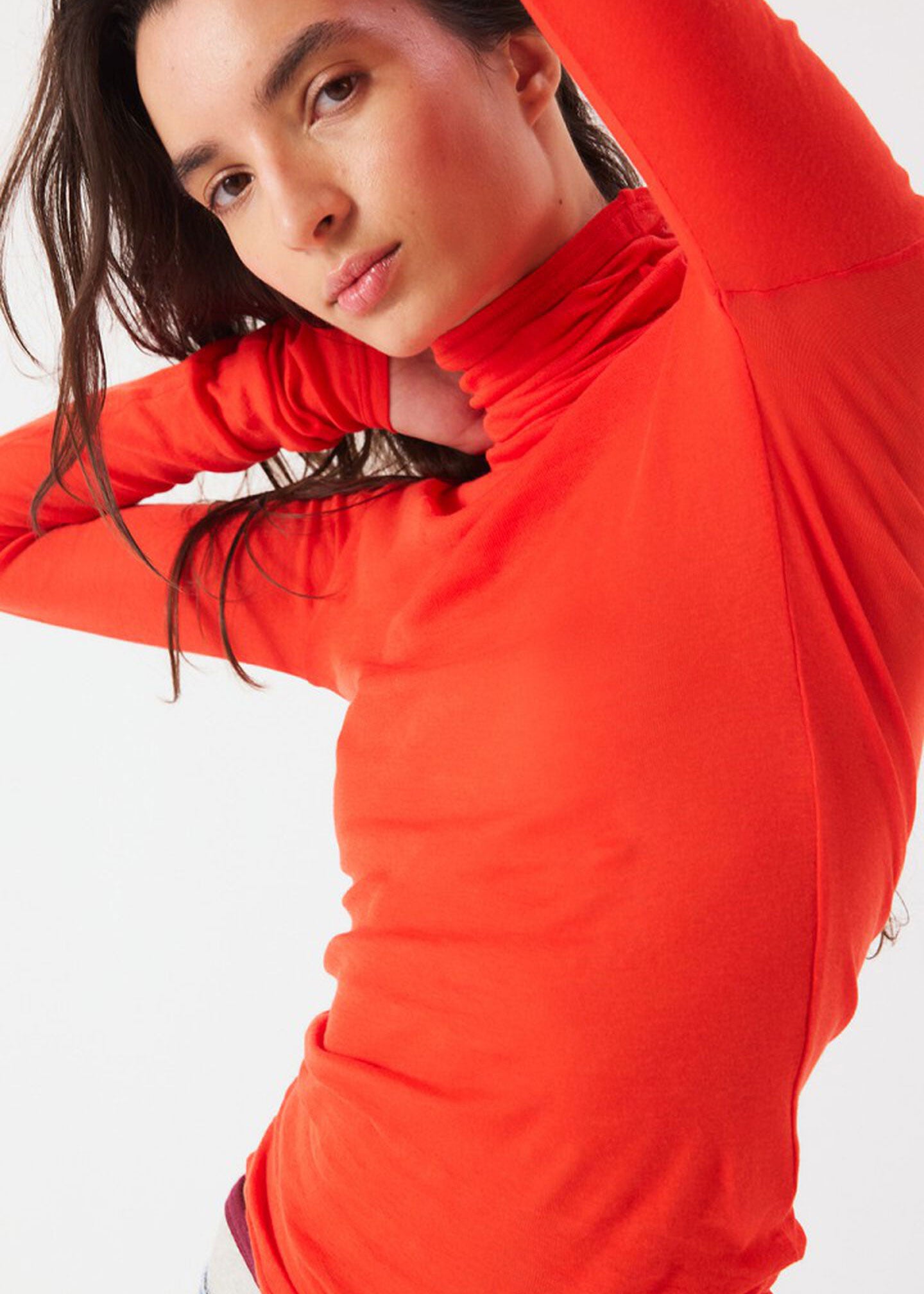 American Vintage Massachusetts Roll Neck T-Shirt - Vintage Strawberry