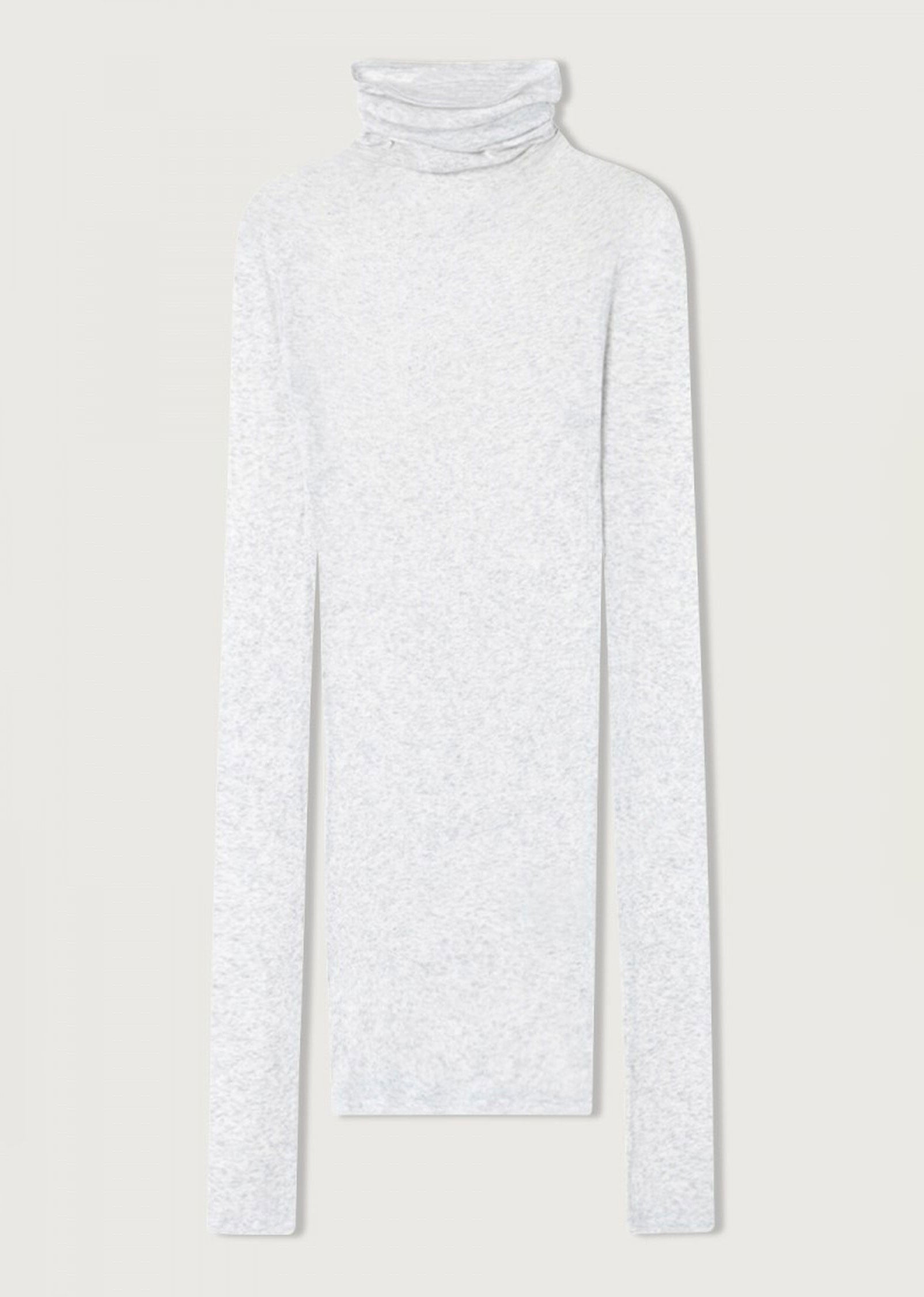American Vintage Massachusetts Roll Neck T-Shirt - Heather Grey