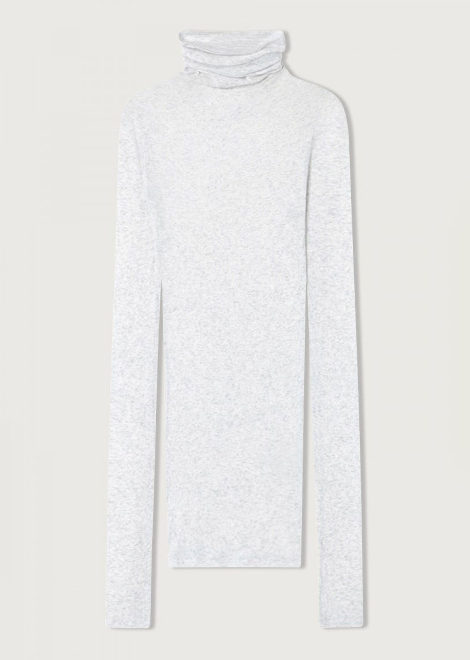 American Vintage Massachusetts Roll Neck T-Shirt - Heather Grey