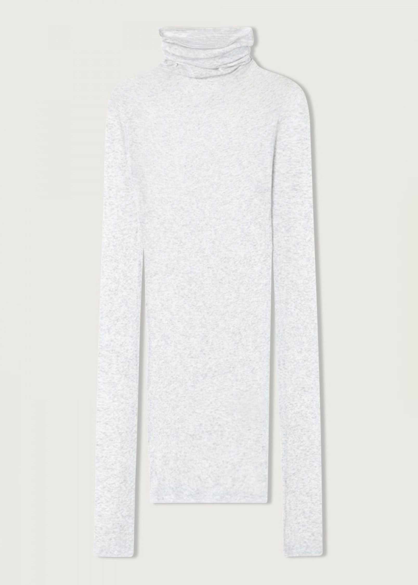 American Vintage Massachusetts Roll Neck T-Shirt - Heather Grey